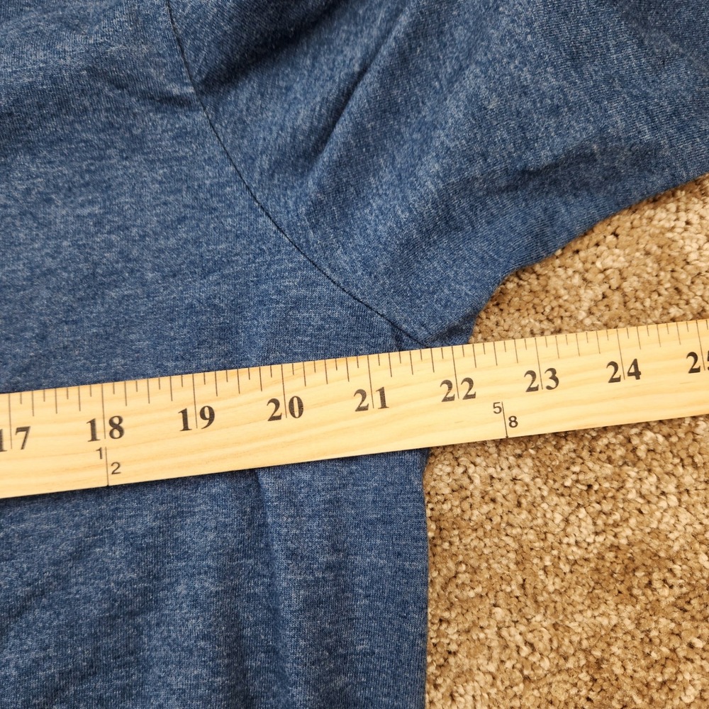 UNTUCKit Mens Long Sleeve Crewneck Tee Heather Blue Cotton Blend Size Large - Picture 3 of 4